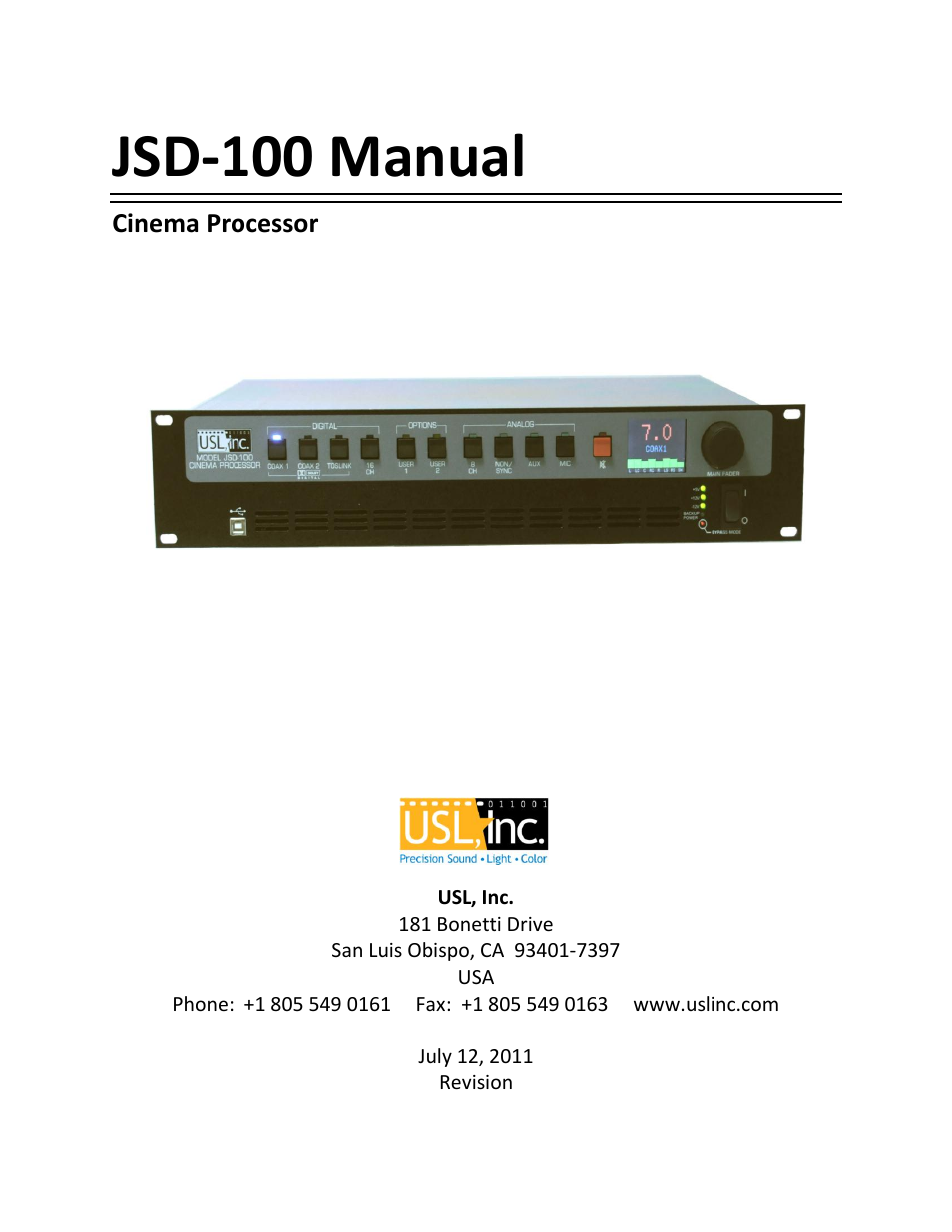 USL JSD-100 Manual User Manual | 46 pages