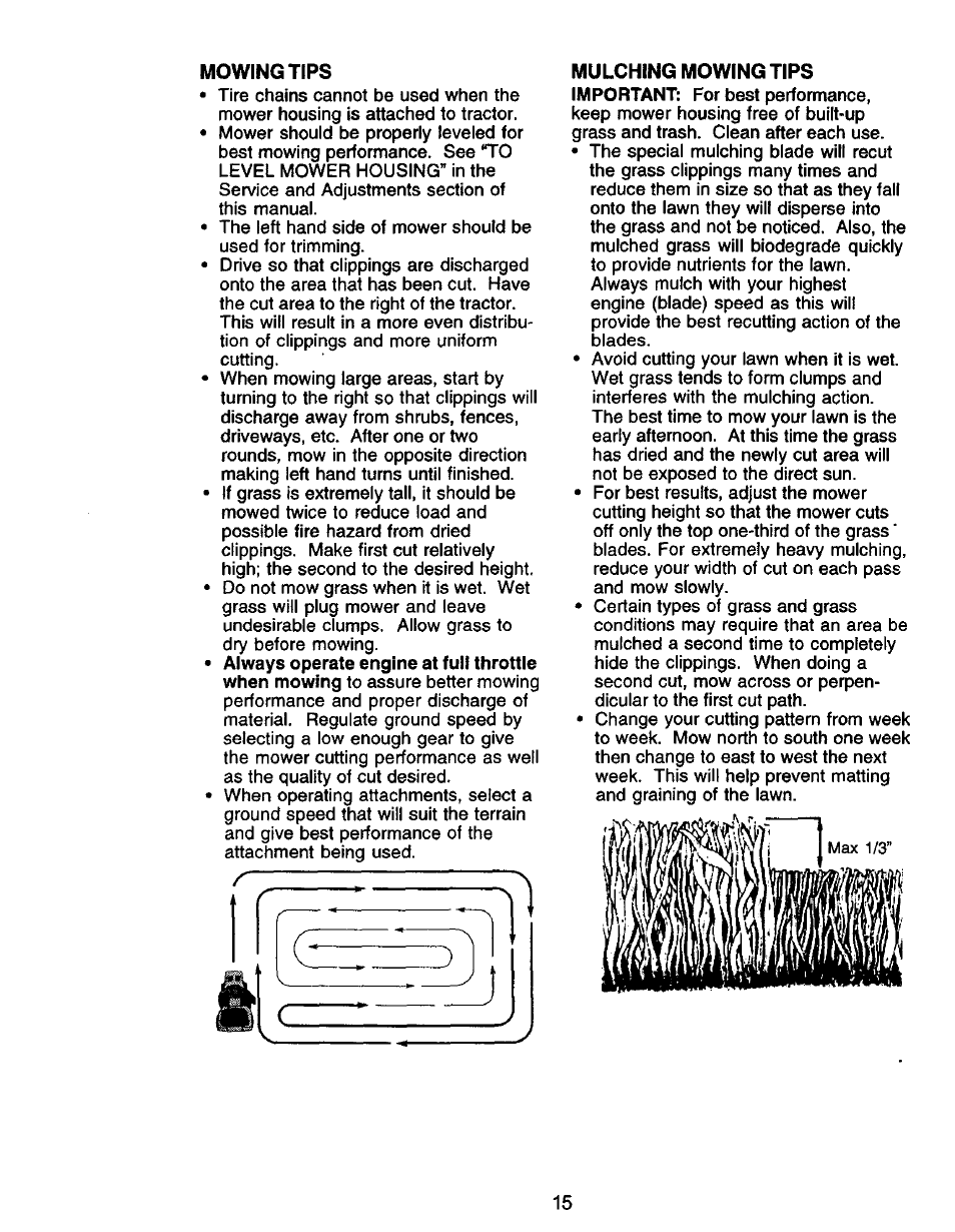 Mowing tips | Craftsman 917.271050 User Manual | Page 15 / 60