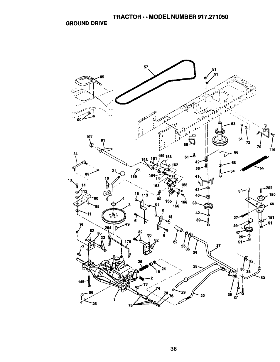 Ground drive | Craftsman 917.271050 User Manual | Page 36 / 60