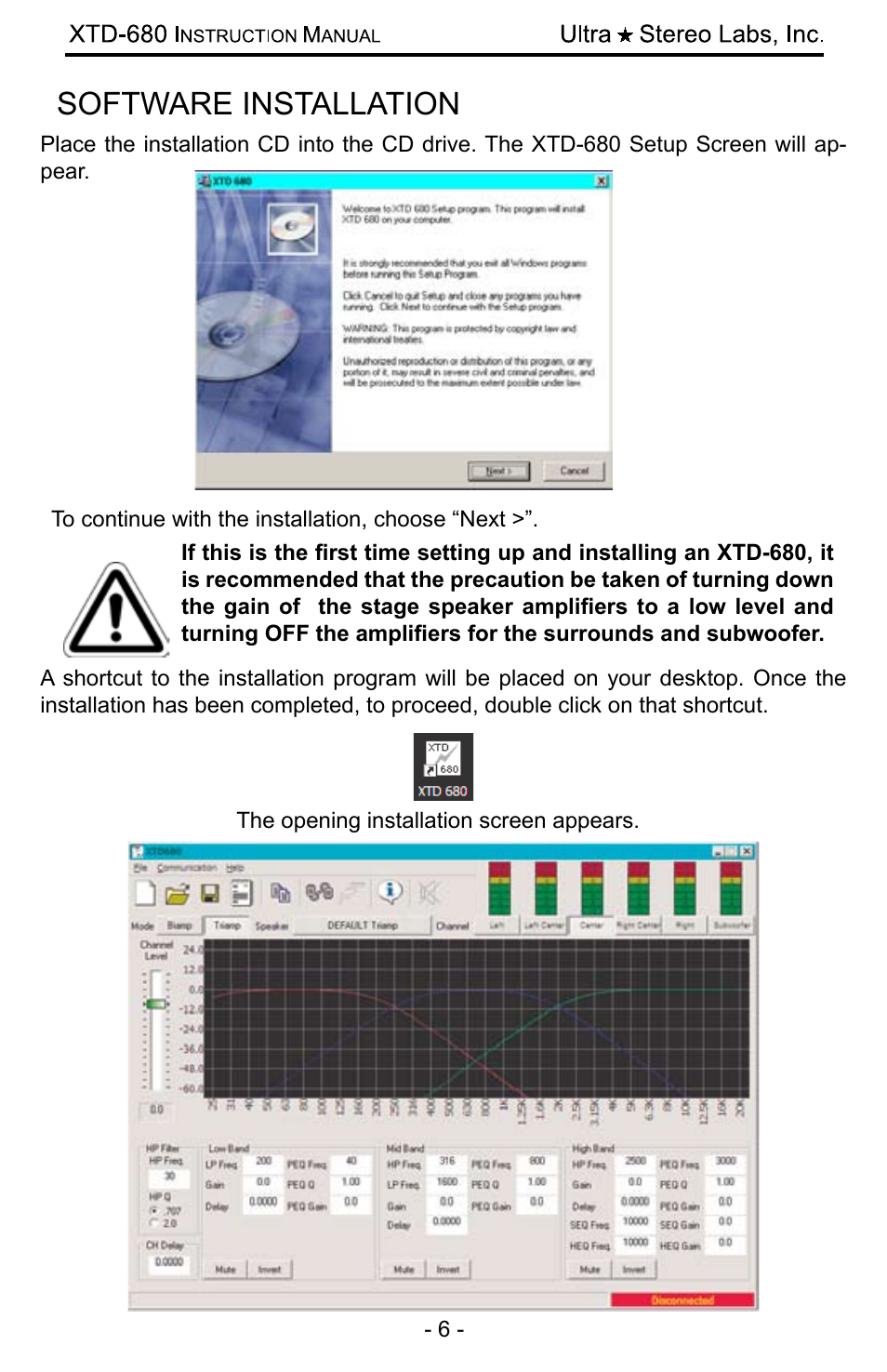 Software installation | USL XTD-680 User Manual | Page 6 / 12