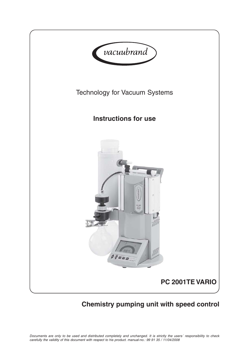 VACUUBRAND PC 2001TE VARIO User Manual | 50 pages