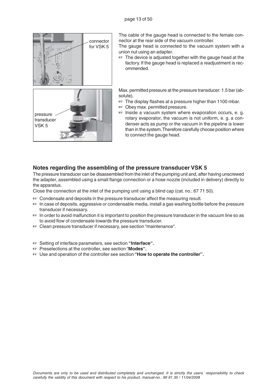 VACUUBRAND PC 2001TE VARIO User Manual | Page 13 / 50