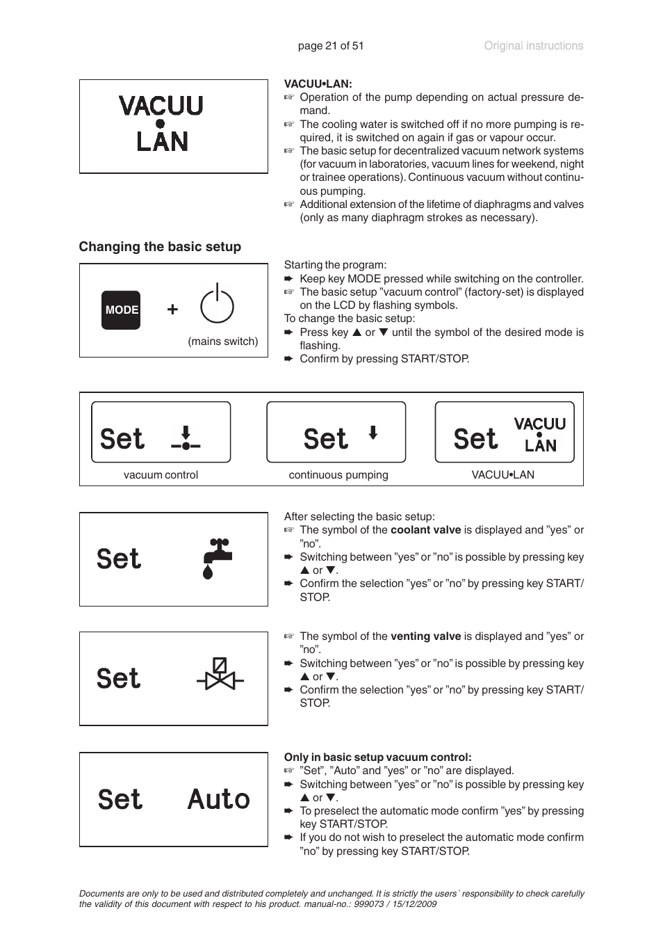 VACUUBRAND MV 10C VARIO User Manual | Page 21 / 51