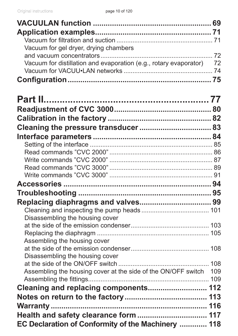 Part ii | VACUUBRAND PC 3001 VARIO emission condenser Peltronic User Manual | Page 10 / 120