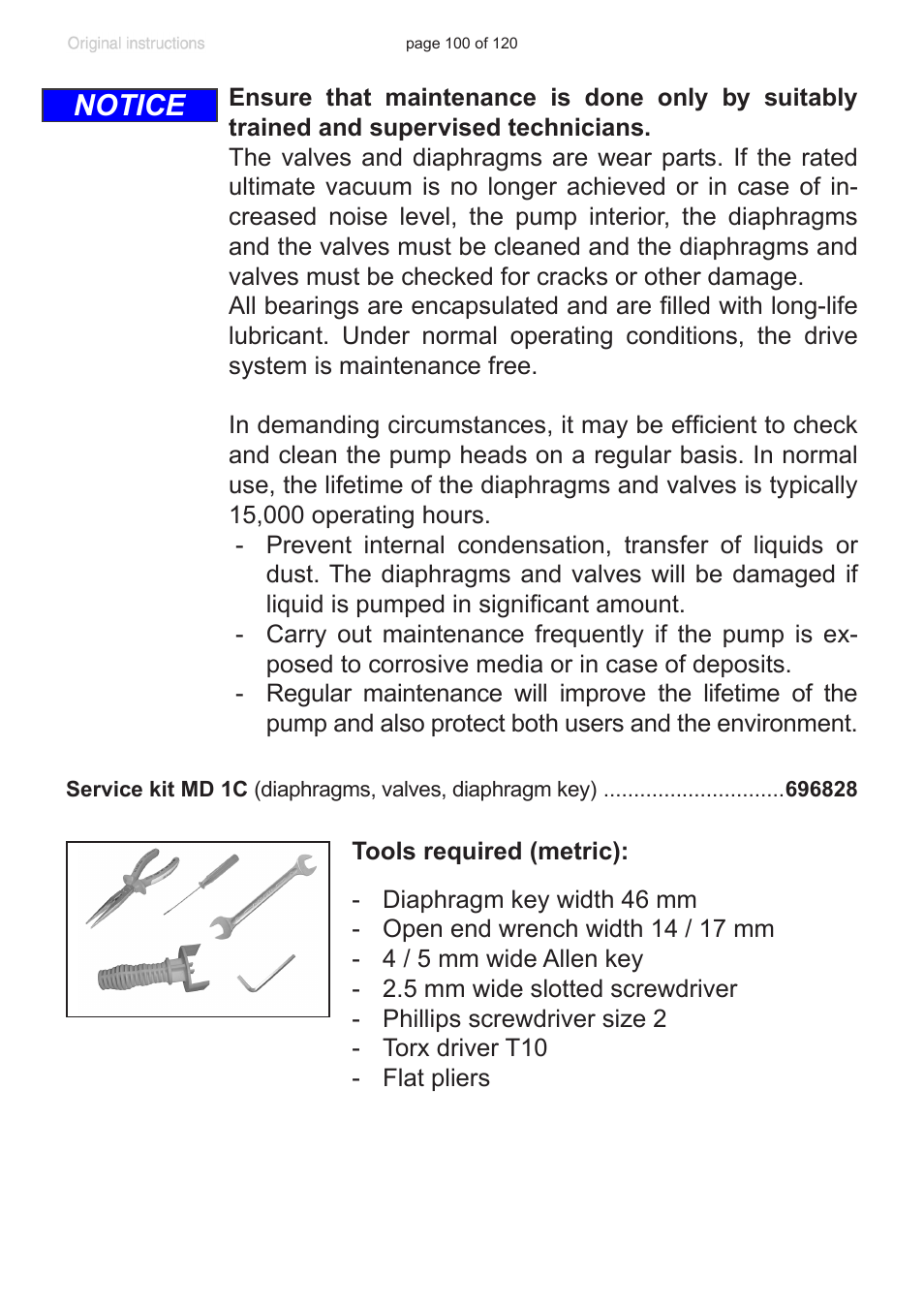 Notice | VACUUBRAND PC 3001 VARIOpro emission condenser Peltronic User Manual | Page 100 / 120