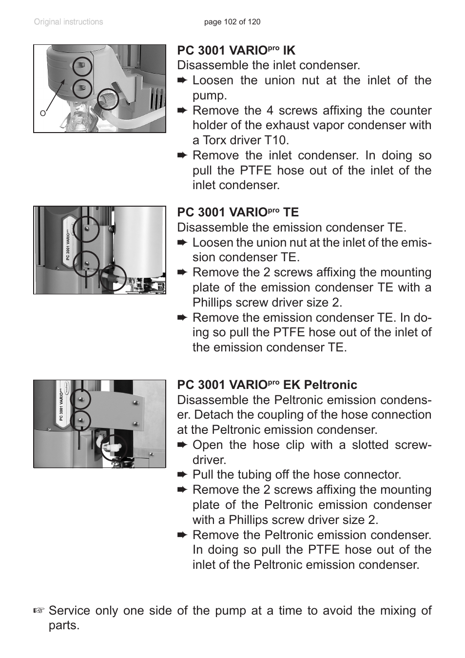 VACUUBRAND PC 3001 VARIOpro emission condenser Peltronic User Manual | Page 102 / 120
