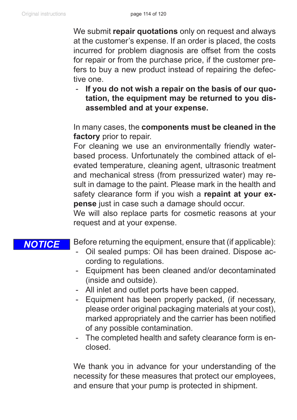 Notice | VACUUBRAND PC 3001 VARIOpro emission condenser Peltronic User Manual | Page 114 / 120