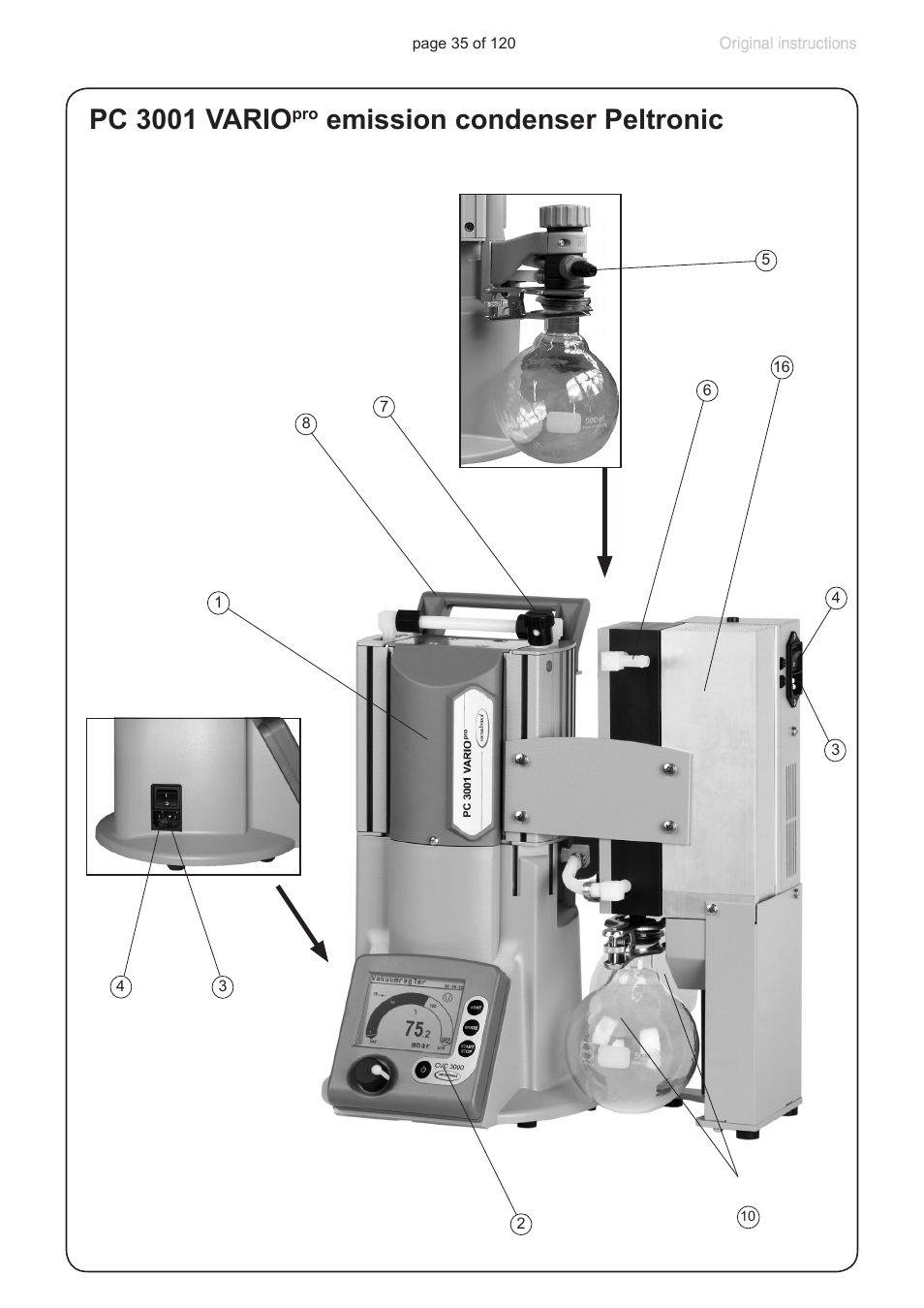 Pc 3001 vario, Emission condenser peltronic | VACUUBRAND PC 3001 VARIOpro emission condenser Peltronic User Manual | Page 35 / 120