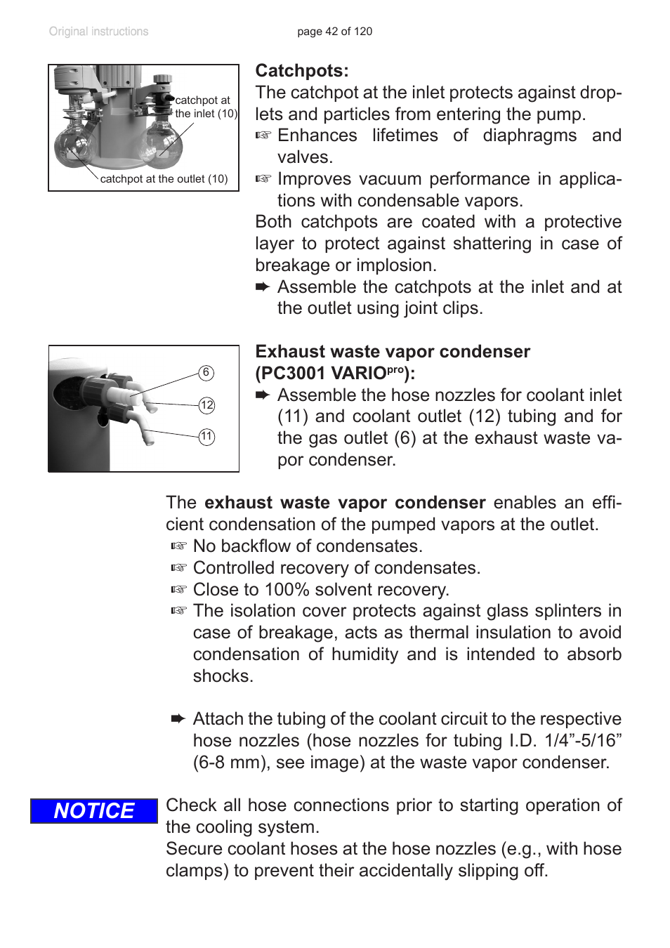 Notice | VACUUBRAND PC 3001 VARIOpro emission condenser Peltronic User Manual | Page 42 / 120