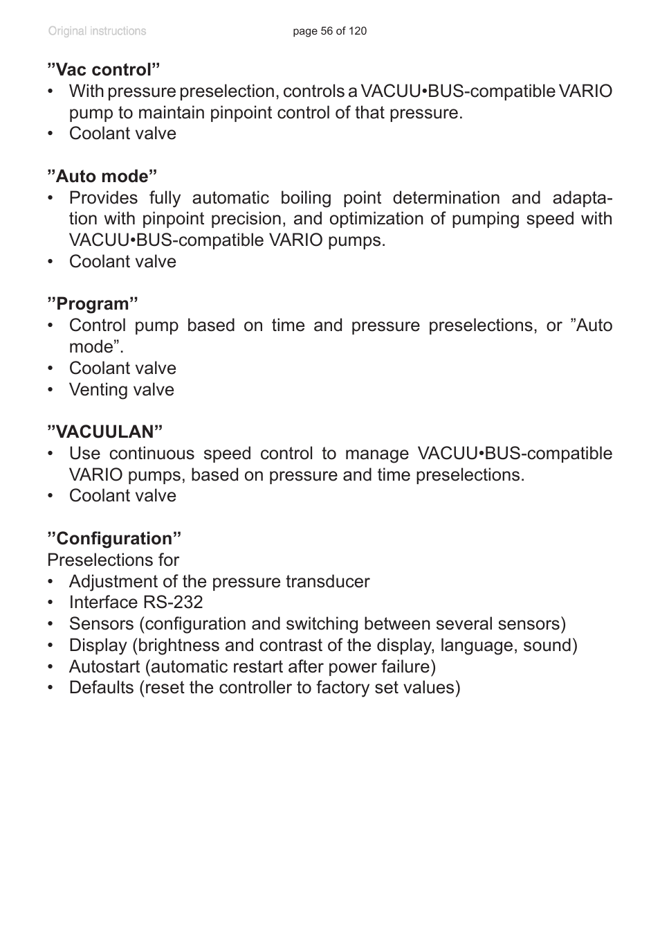 VACUUBRAND PC 3001 VARIOpro emission condenser Peltronic User Manual | Page 56 / 120