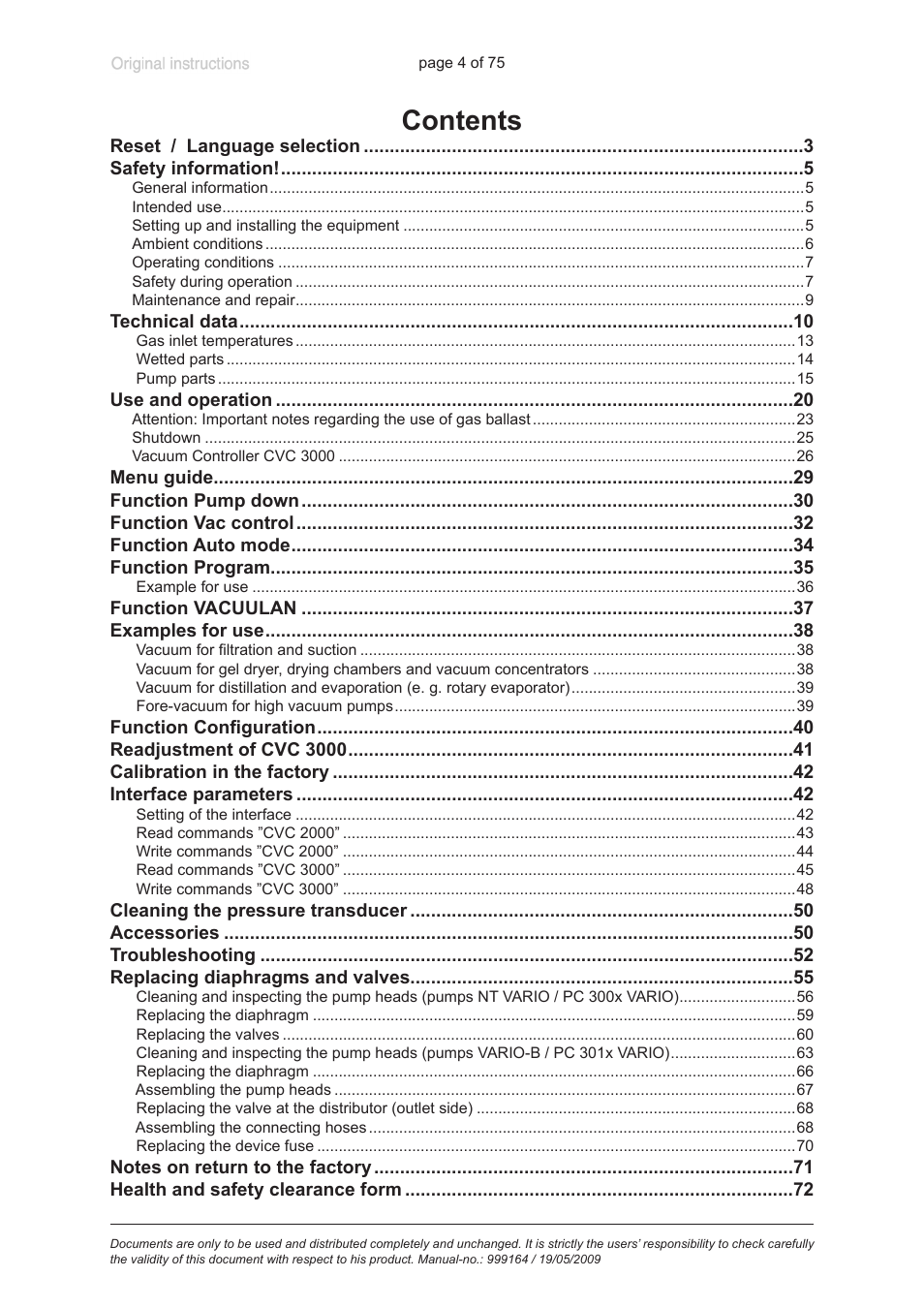 VACUUBRAND PC 3012 VARIO User Manual | Page 4 / 75