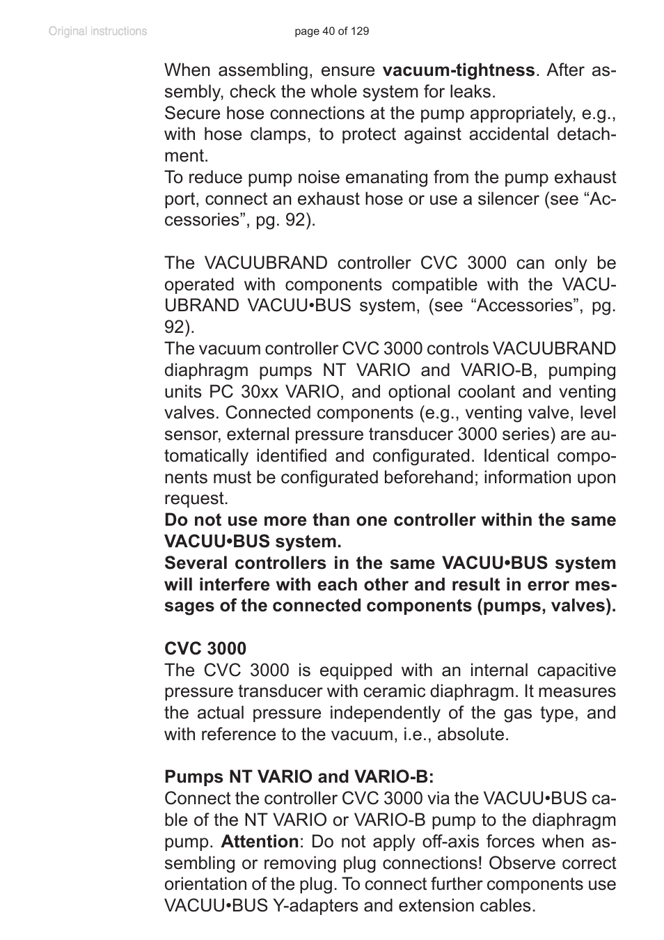 VACUUBRAND PC 3012 VARIO plastic housing User Manual | Page 40 / 129