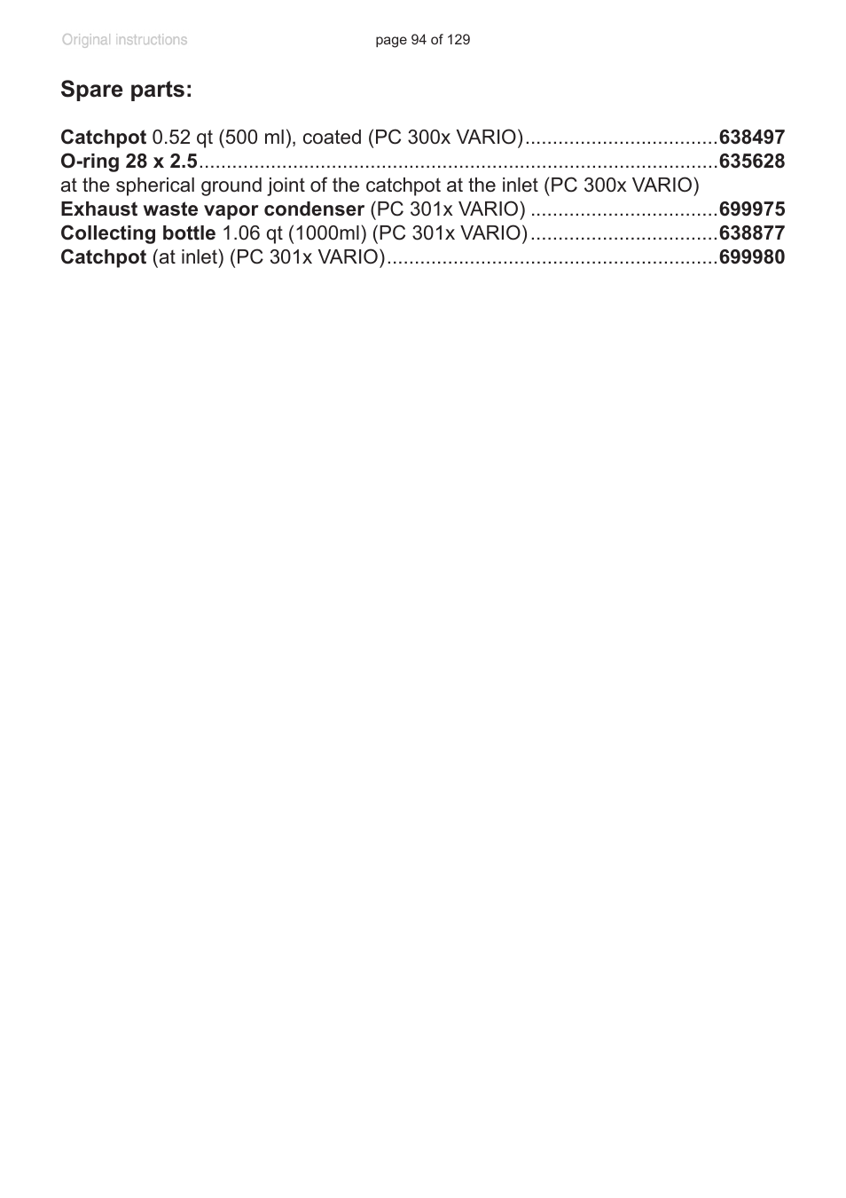 VACUUBRAND PC 3012 VARIO plastic housing User Manual | Page 94 / 129