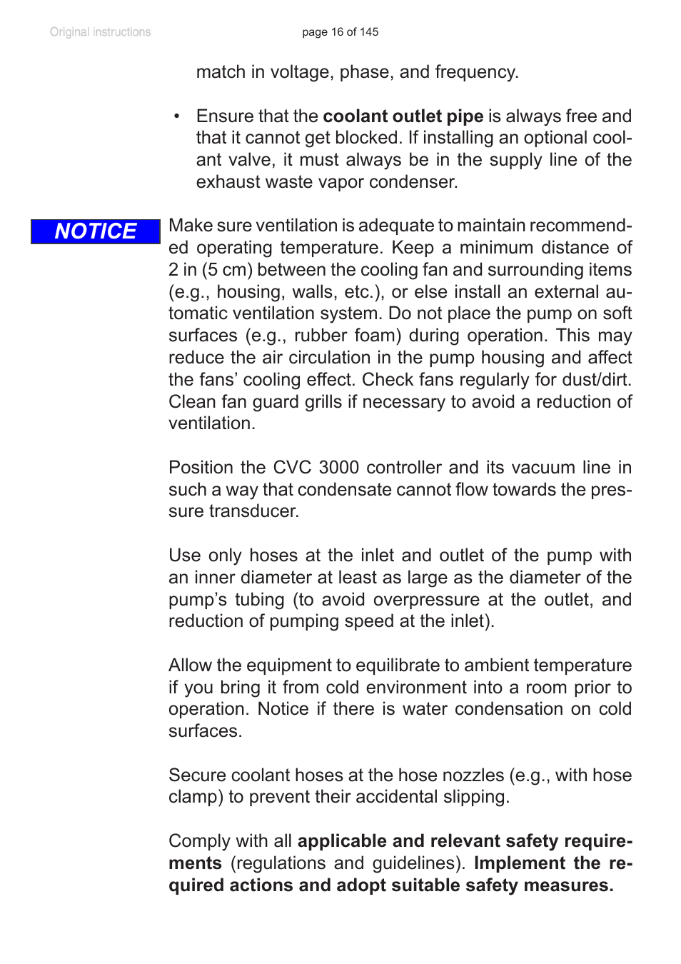 Notice | VACUUBRAND MV 10C NT VARIO User Manual | Page 16 / 145