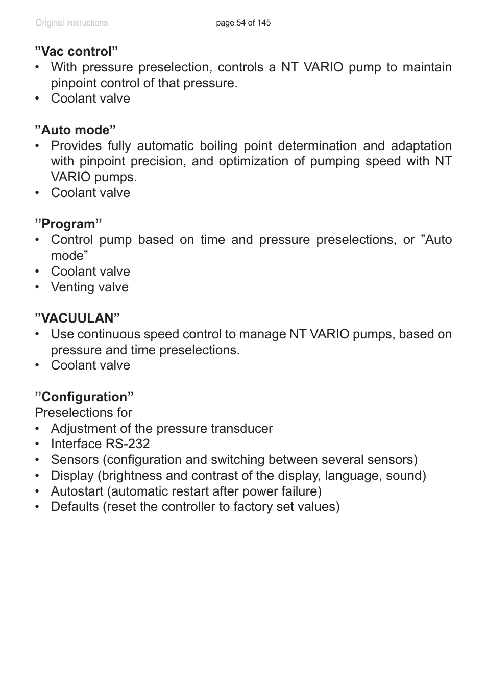 VACUUBRAND MV 10C NT VARIO User Manual | Page 54 / 145