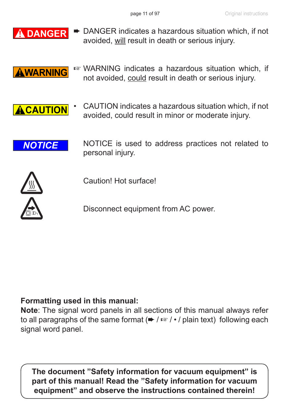 Notice | VACUUBRAND MV 10C NT VARIO o.C. User Manual | Page 11 / 97