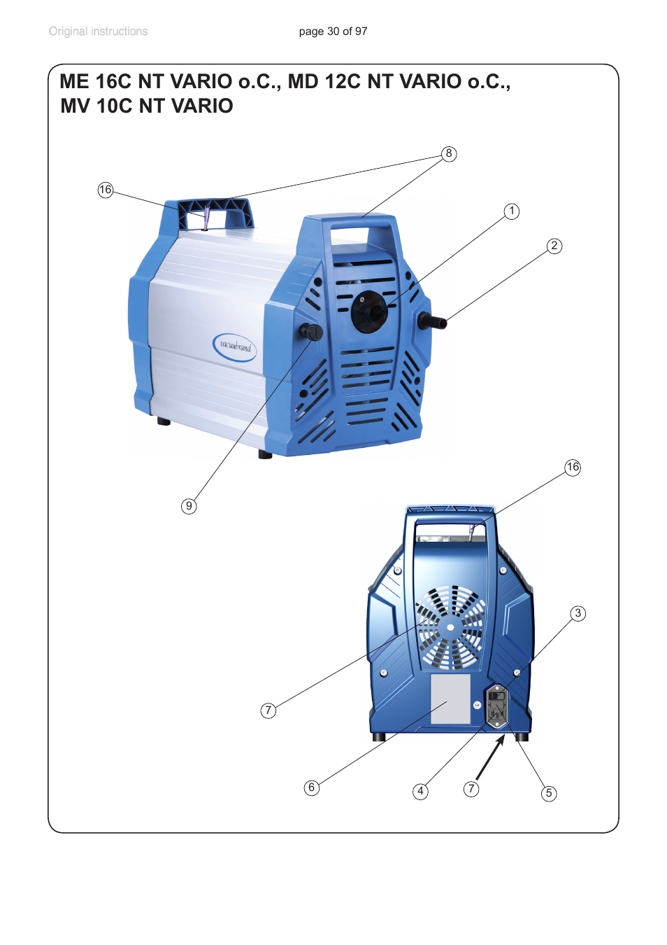 VACUUBRAND MV 10C NT VARIO o.C. User Manual | Page 30 / 97