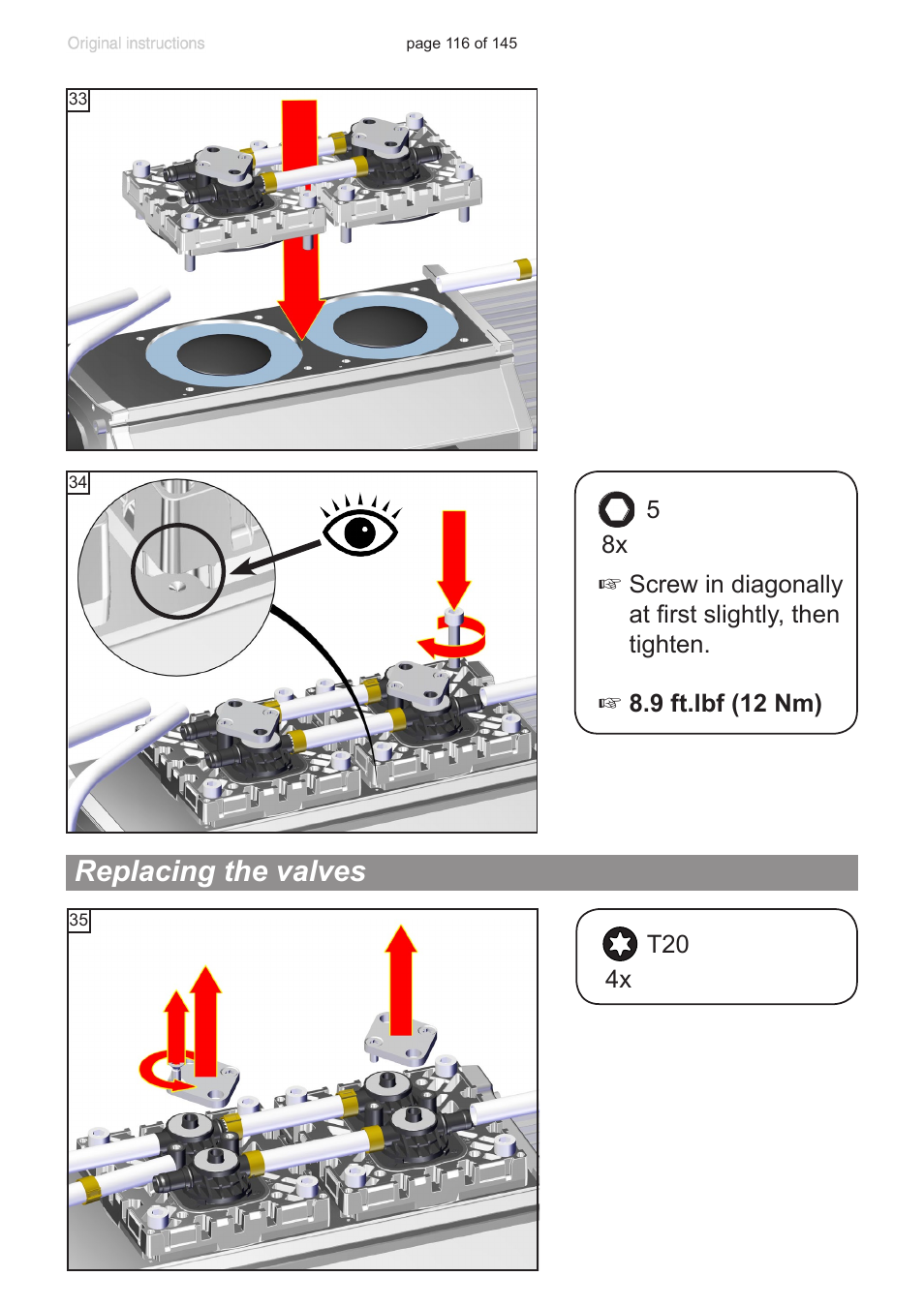 Replacing the valves | VACUUBRAND PC 3012 NT VARIO Duo User Manual | Page 122 / 151