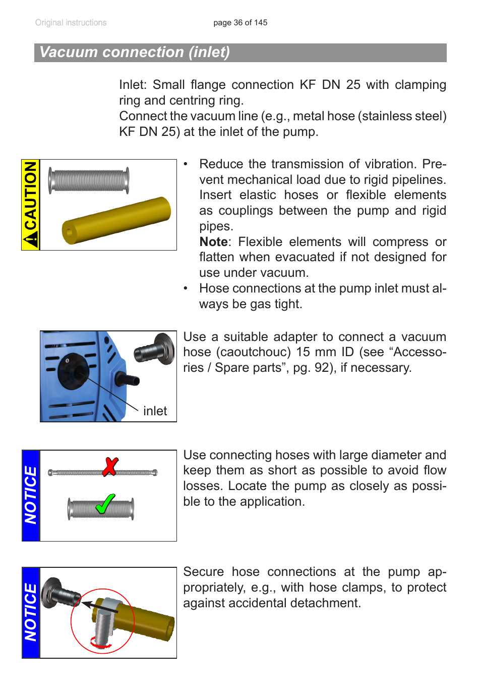 Vacuum connection (inlet) | VACUUBRAND PC 3012 NT VARIO Duo User Manual | Page 42 / 151