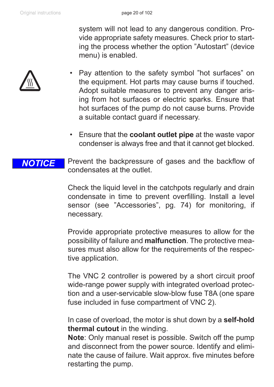 Notice | VACUUBRAND PC 600 LAN NT User Manual | Page 20 / 102