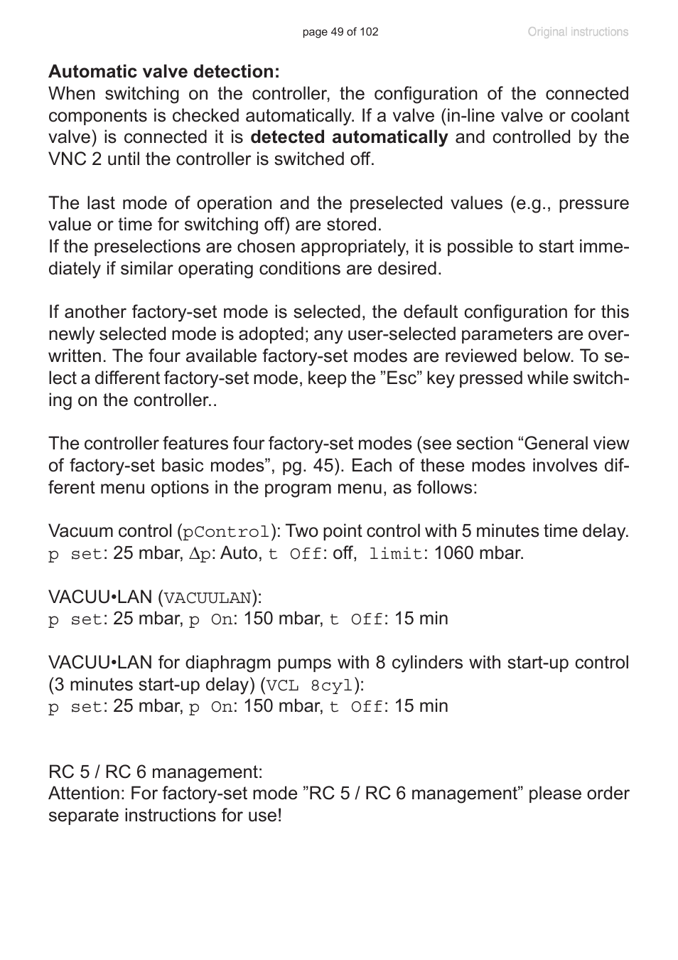 VACUUBRAND PC 600 LAN NT User Manual | Page 49 / 102