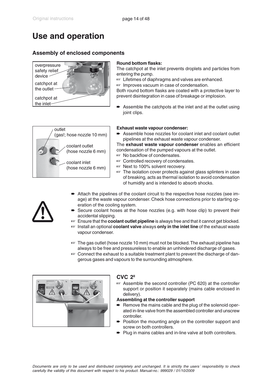 Use and operation | VACUUBRAND PC 620 User Manual | Page 14 / 48