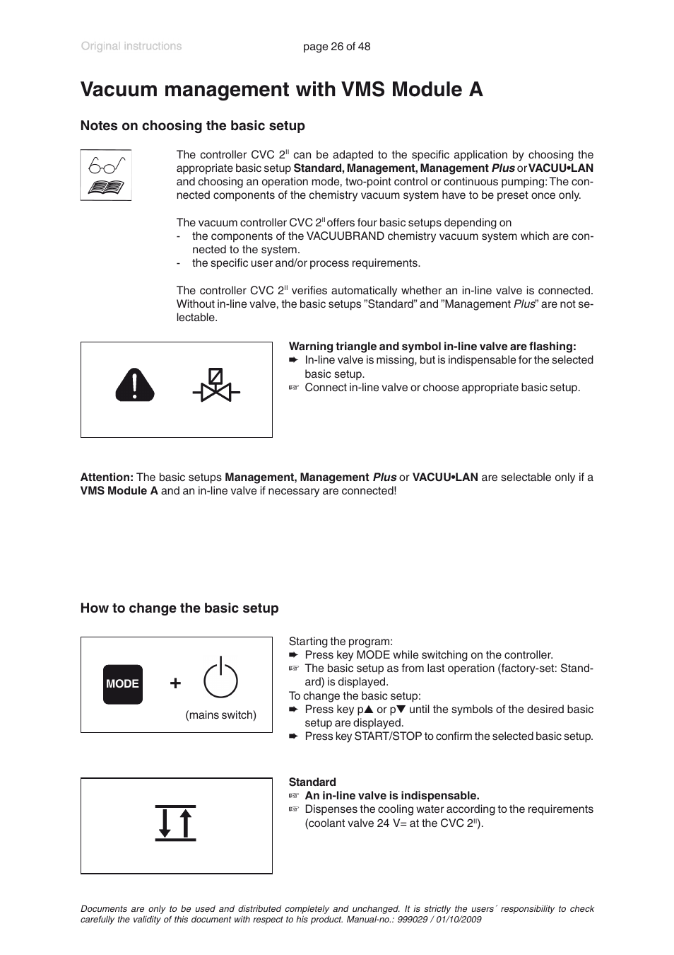 Vacuum management with vms module a | VACUUBRAND PC 620 User Manual | Page 26 / 48