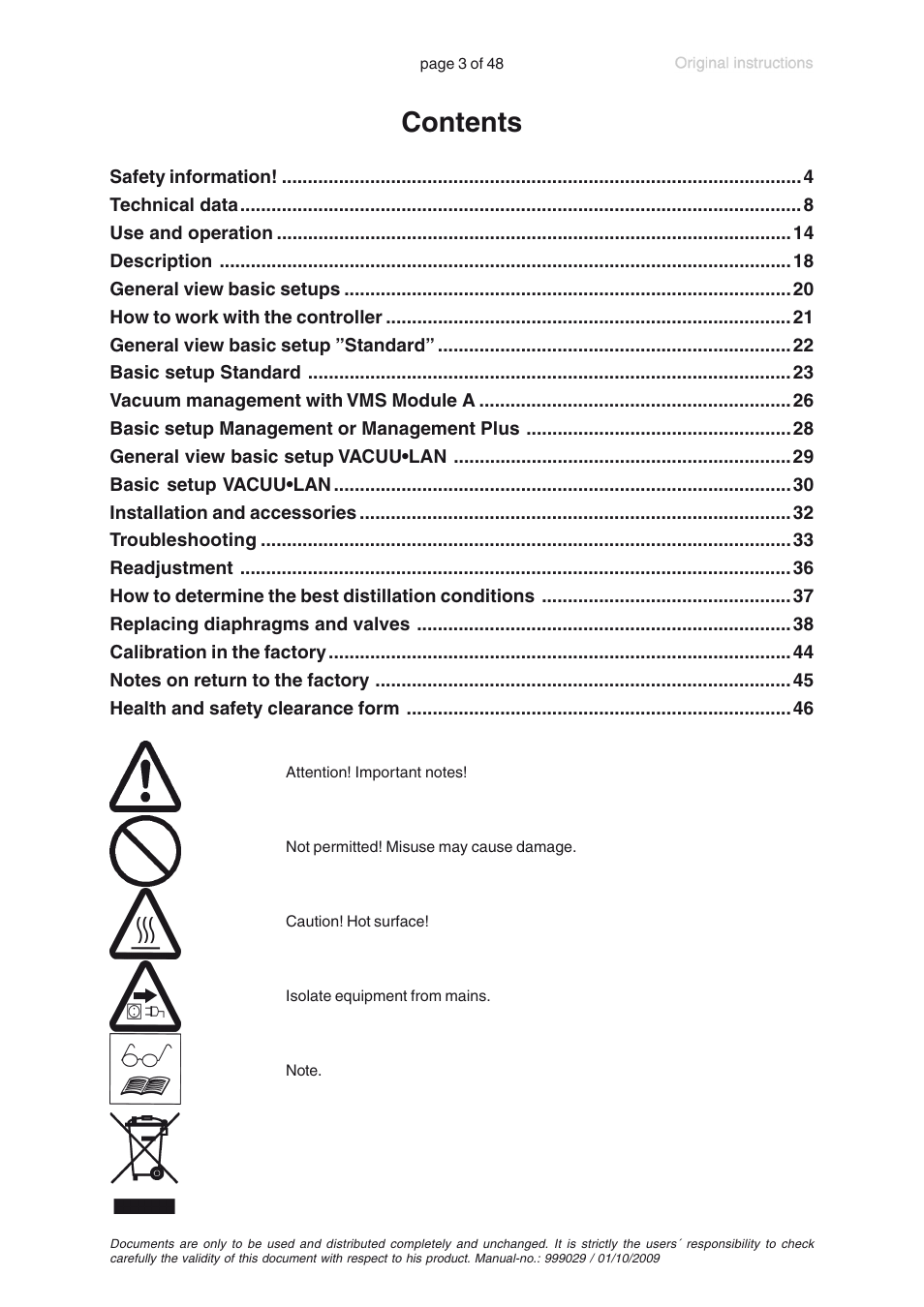 VACUUBRAND PC 620 User Manual | Page 3 / 48