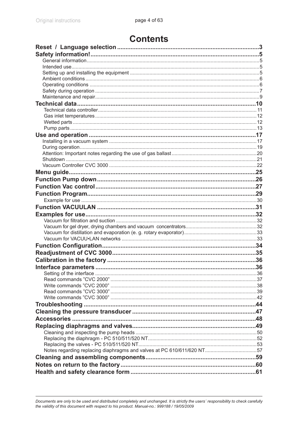 VACUUBRAND PC 620 NT User Manual | Page 4 / 63