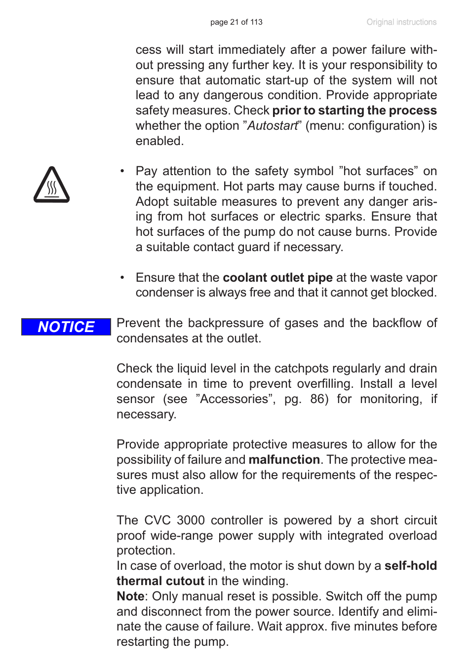Notice | VACUUBRAND PC 620 NT plastic housing User Manual | Page 21 / 113