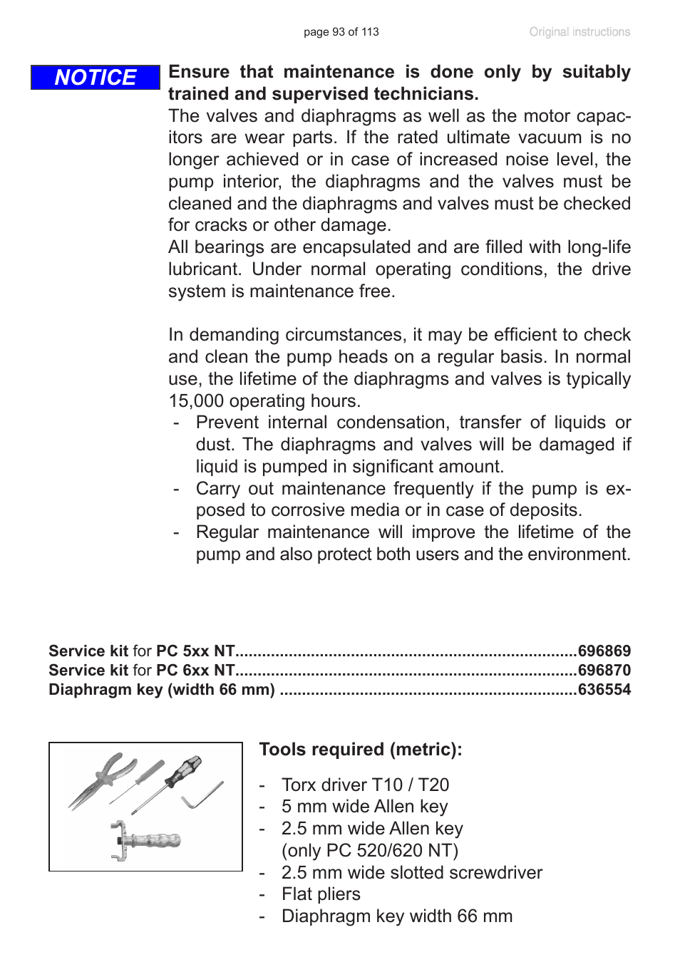 Notice | VACUUBRAND PC 620 NT plastic housing User Manual | Page 93 / 113