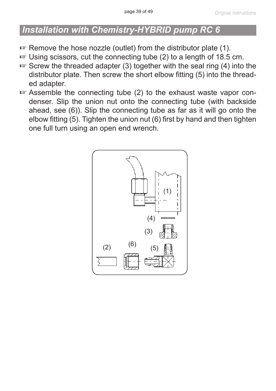 Installation with chemistry-hybrid pump rc 6 | VACUUBRAND PC 8 m. RC 6 User Manual | Page 39 / 49