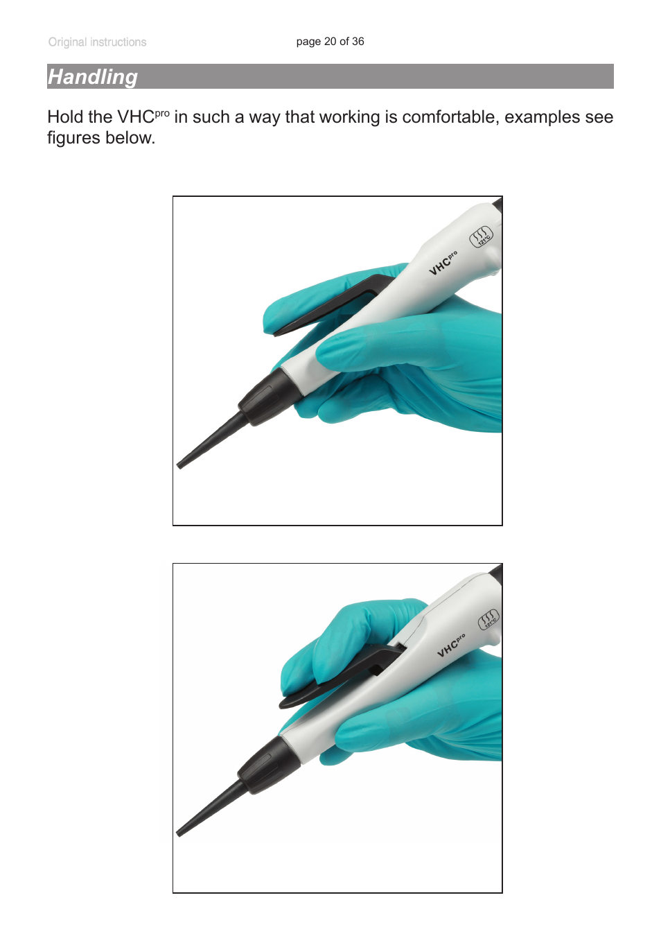 Handling | VACUUBRAND VacuuHandControl VHCpro User Manual | Page 20 / 36