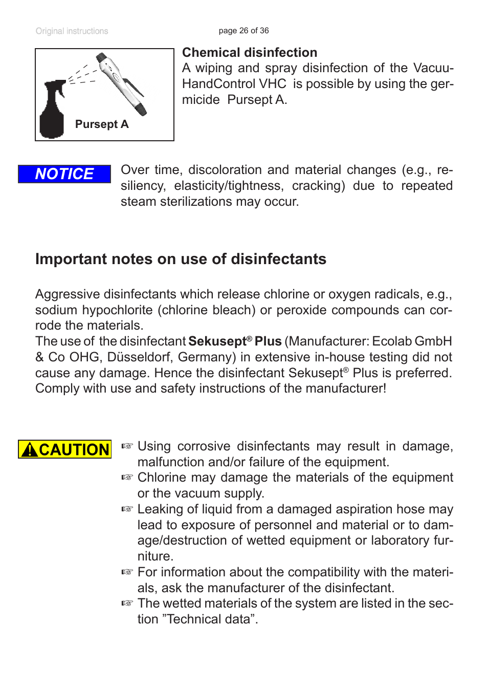VACUUBRAND VacuuHandControl VHCpro User Manual | Page 26 / 36