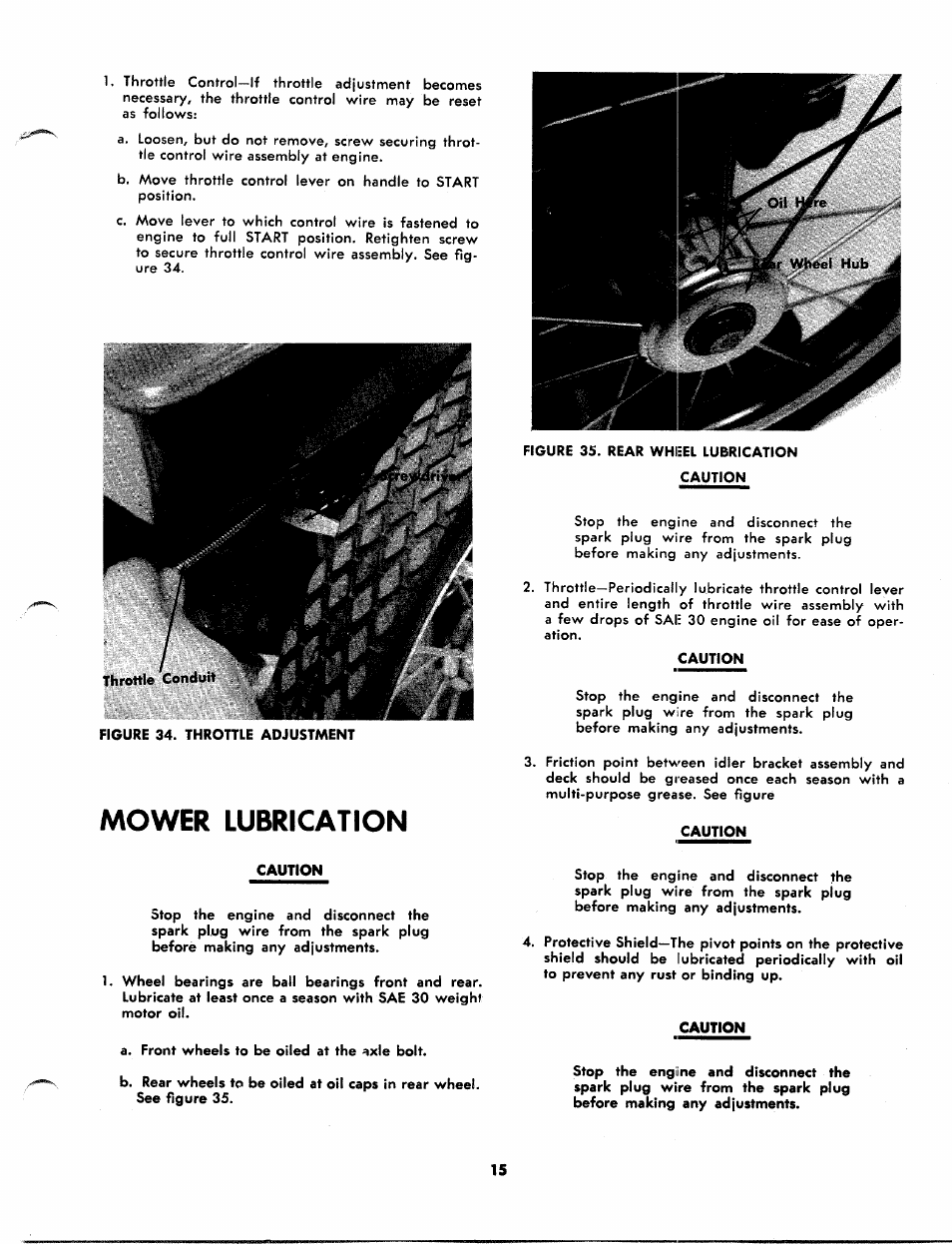 Mower lubrication | Craftsman 247.88110 User Manual | Page 15 / 36