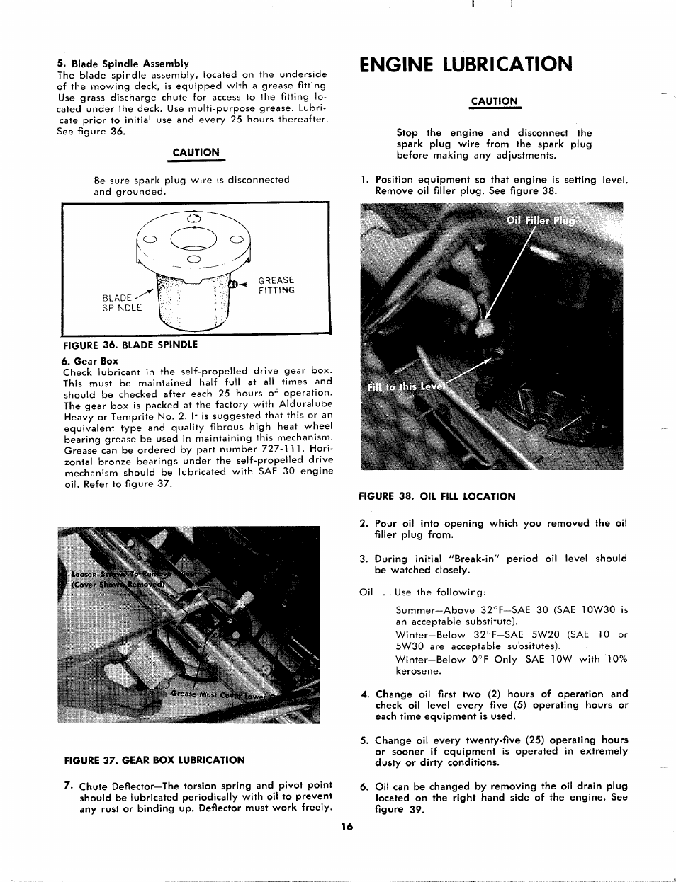 Engine lubrication | Craftsman 247.88110 User Manual | Page 16 / 36