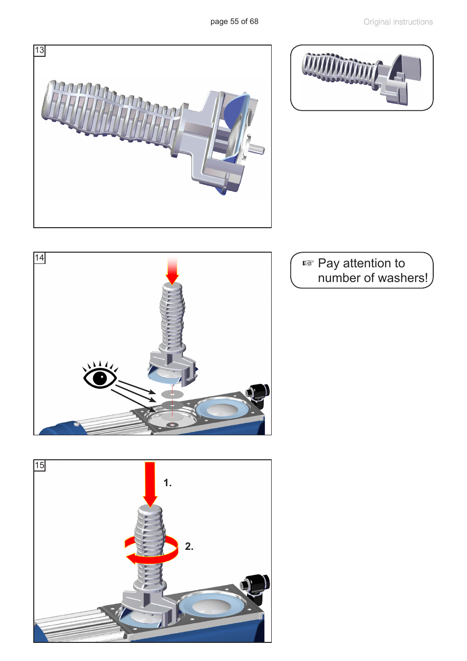 Pay attention to number of washers | VACUUBRAND MD 1 VARIO-SP User Manual | Page 55 / 68