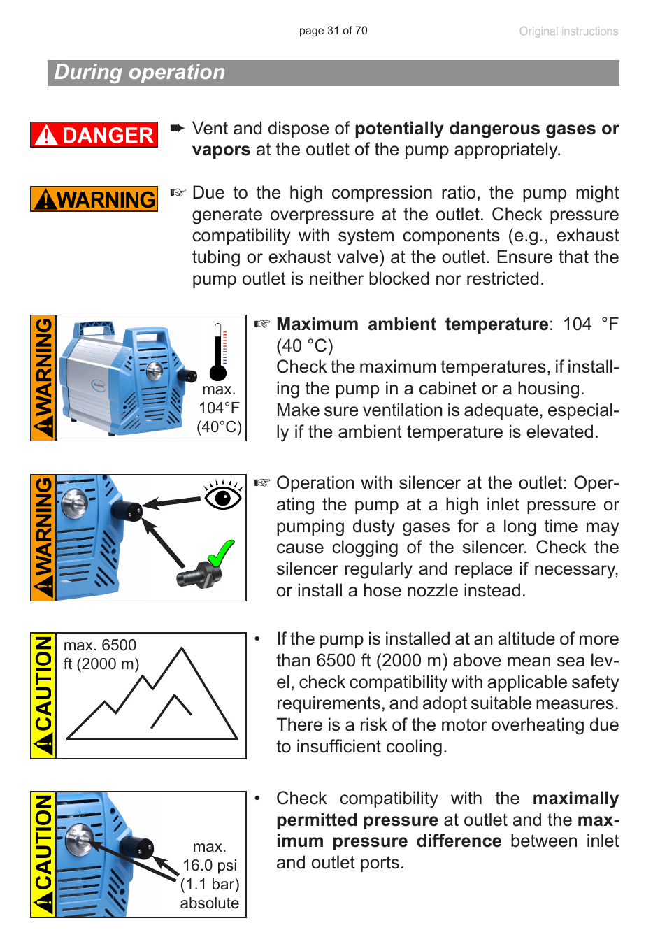 During operation | VACUUBRAND MV 10 NT User Manual | Page 31 / 70