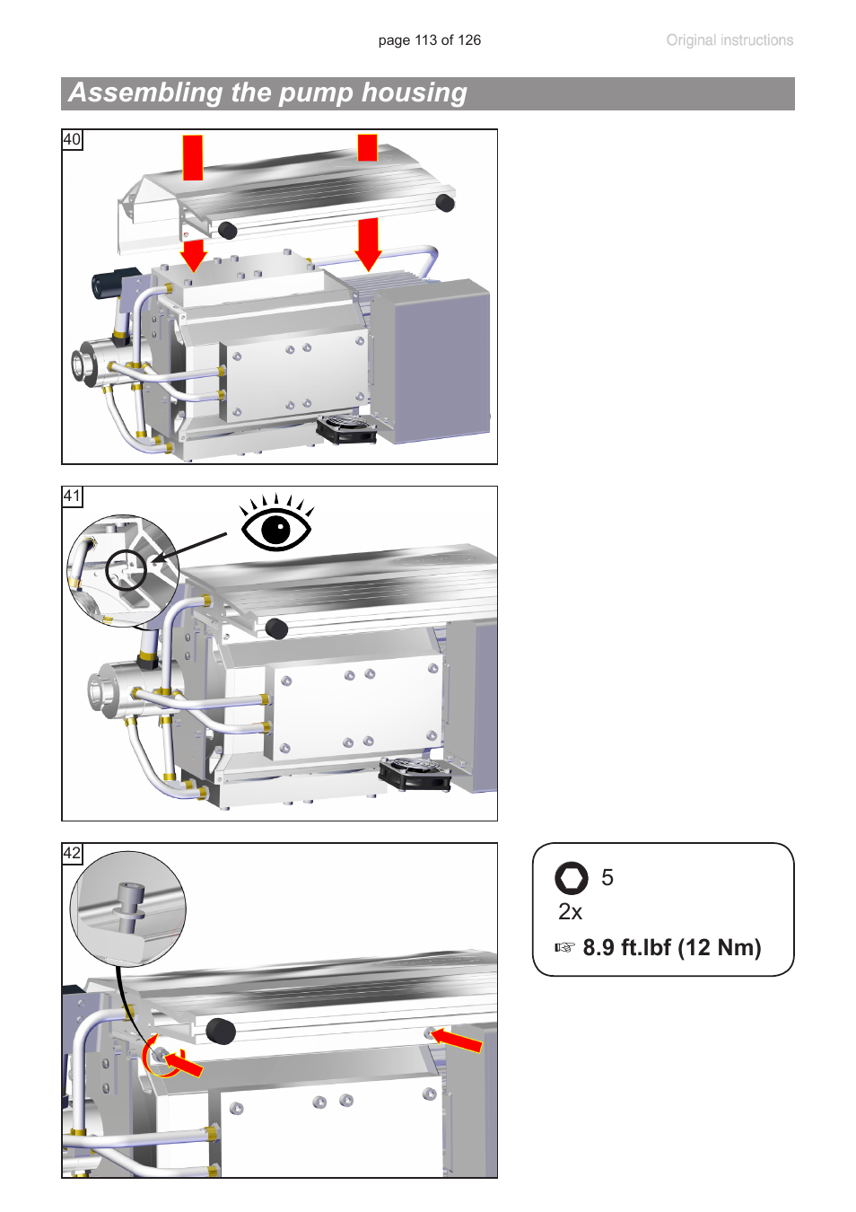 Assembling the pump housing | VACUUBRAND MV 10 NT VARIO User Manual | Page 113 / 126