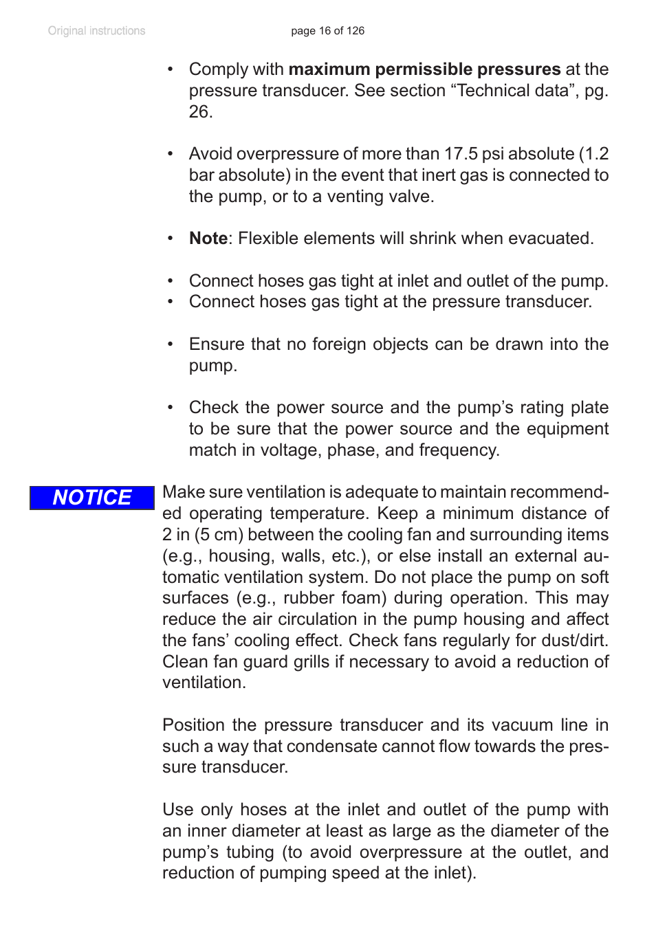 Notice | VACUUBRAND MV 10 NT VARIO User Manual | Page 16 / 126