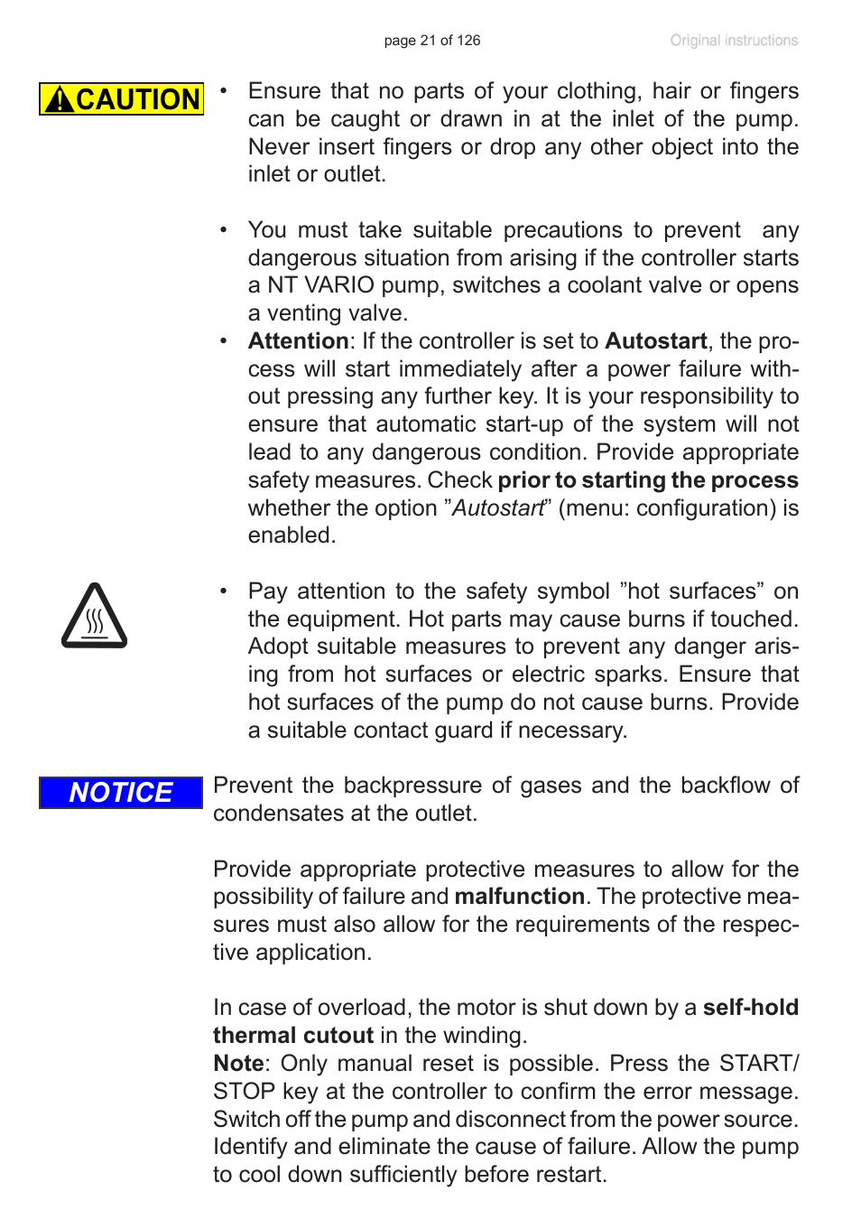 Notice | VACUUBRAND MV 10 NT VARIO User Manual | Page 21 / 126