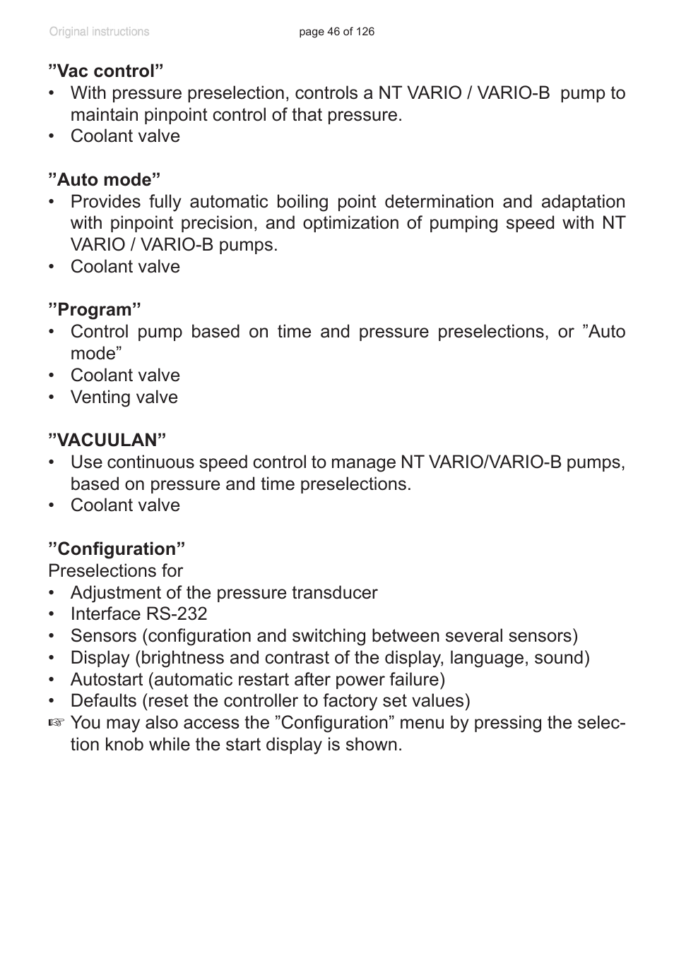 VACUUBRAND MV 10 NT VARIO User Manual | Page 46 / 126
