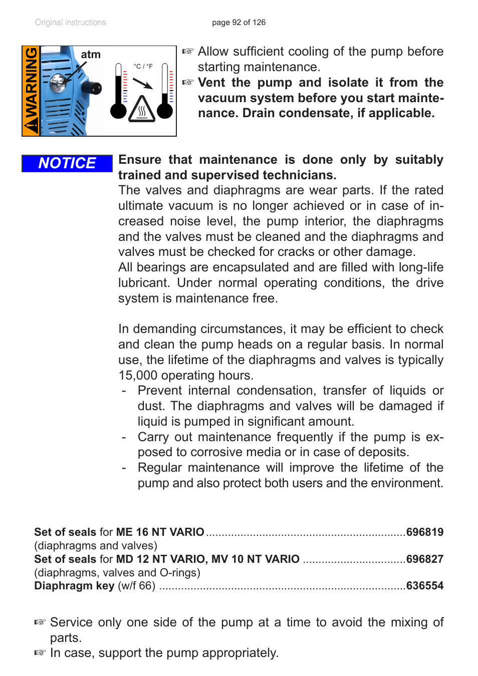 Notice | VACUUBRAND MV 10 NT VARIO User Manual | Page 92 / 126