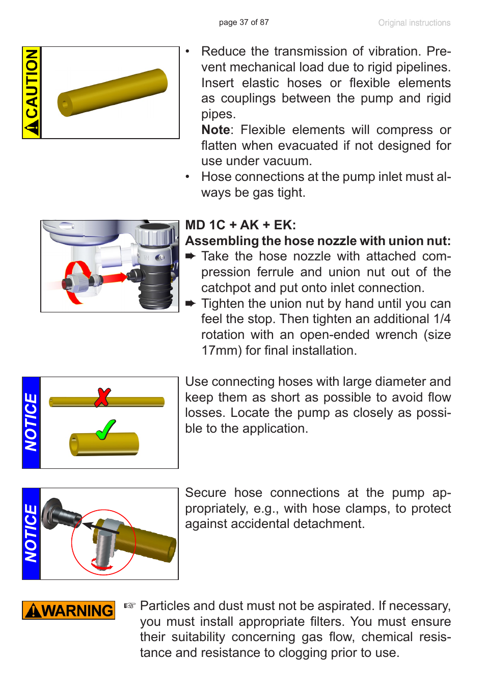 Notice | VACUUBRAND MD 1C VARIO-SP User Manual | Page 37 / 87