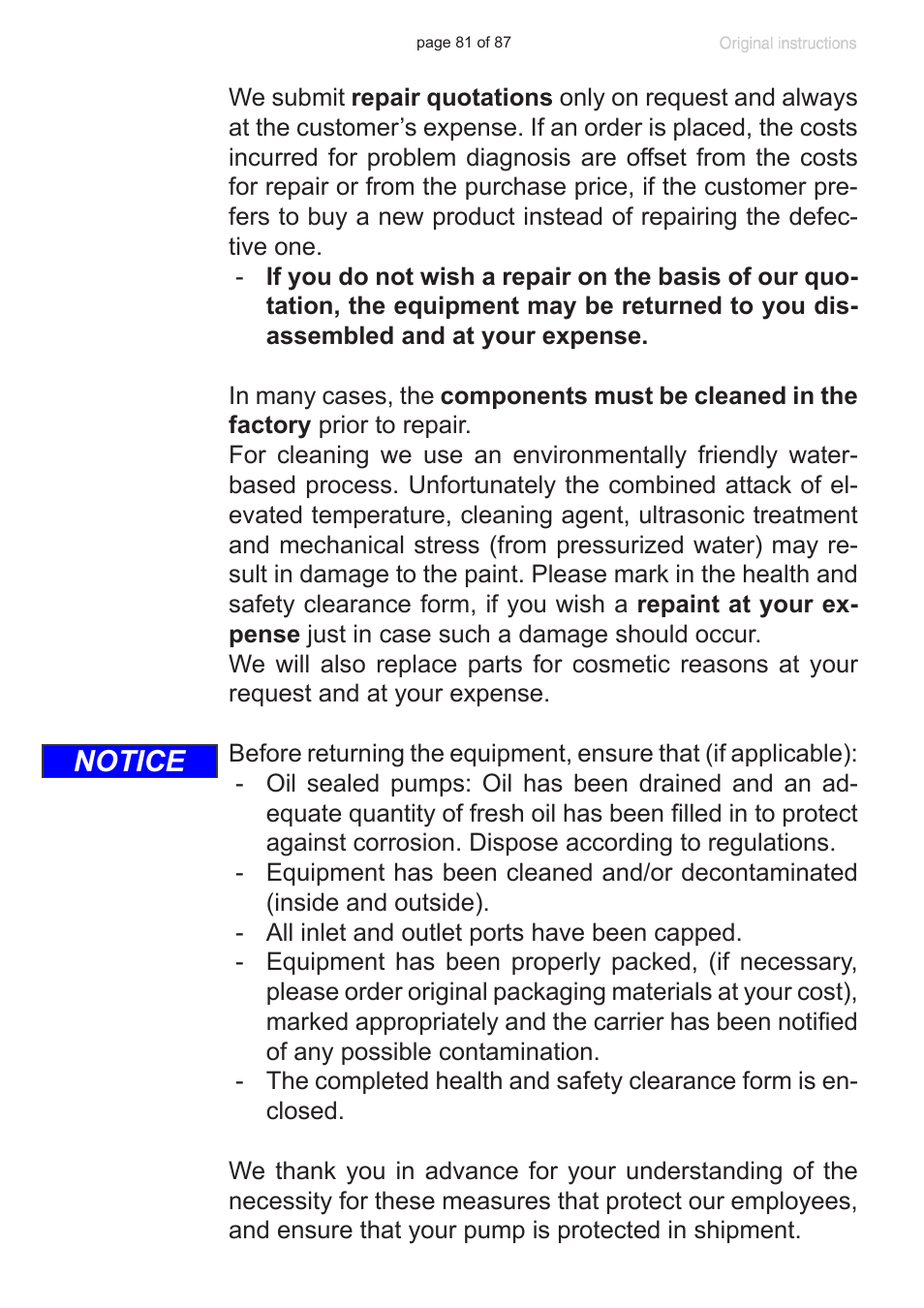 Notice | VACUUBRAND MD 1C VARIO-SP User Manual | Page 81 / 87