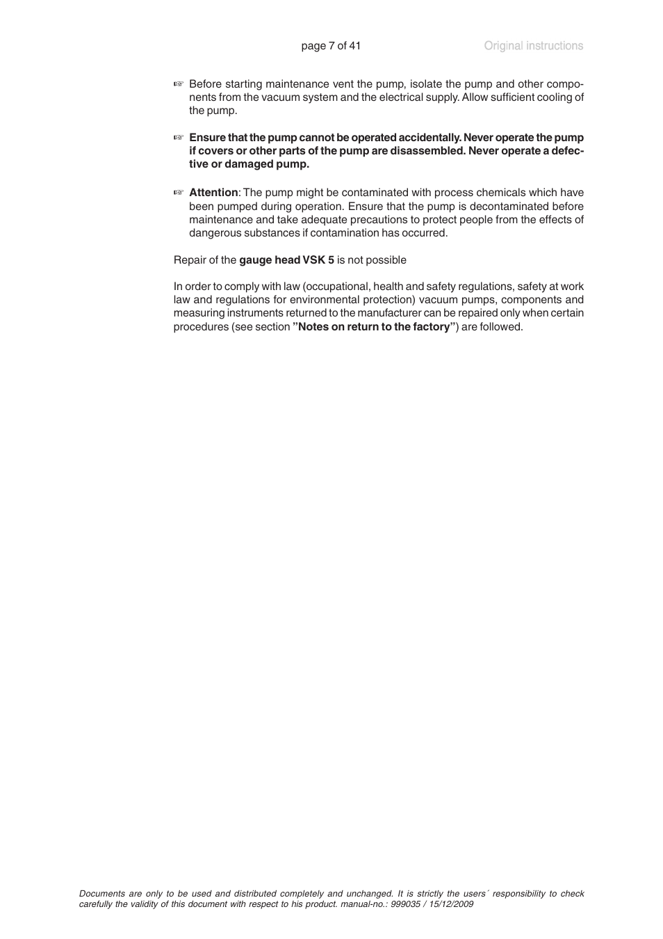 VACUUBRAND MV 2 VARIO User Manual | Page 7 / 41