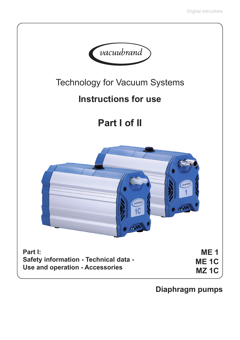 VACUUBRAND MZ 1C User Manual | 102 pages