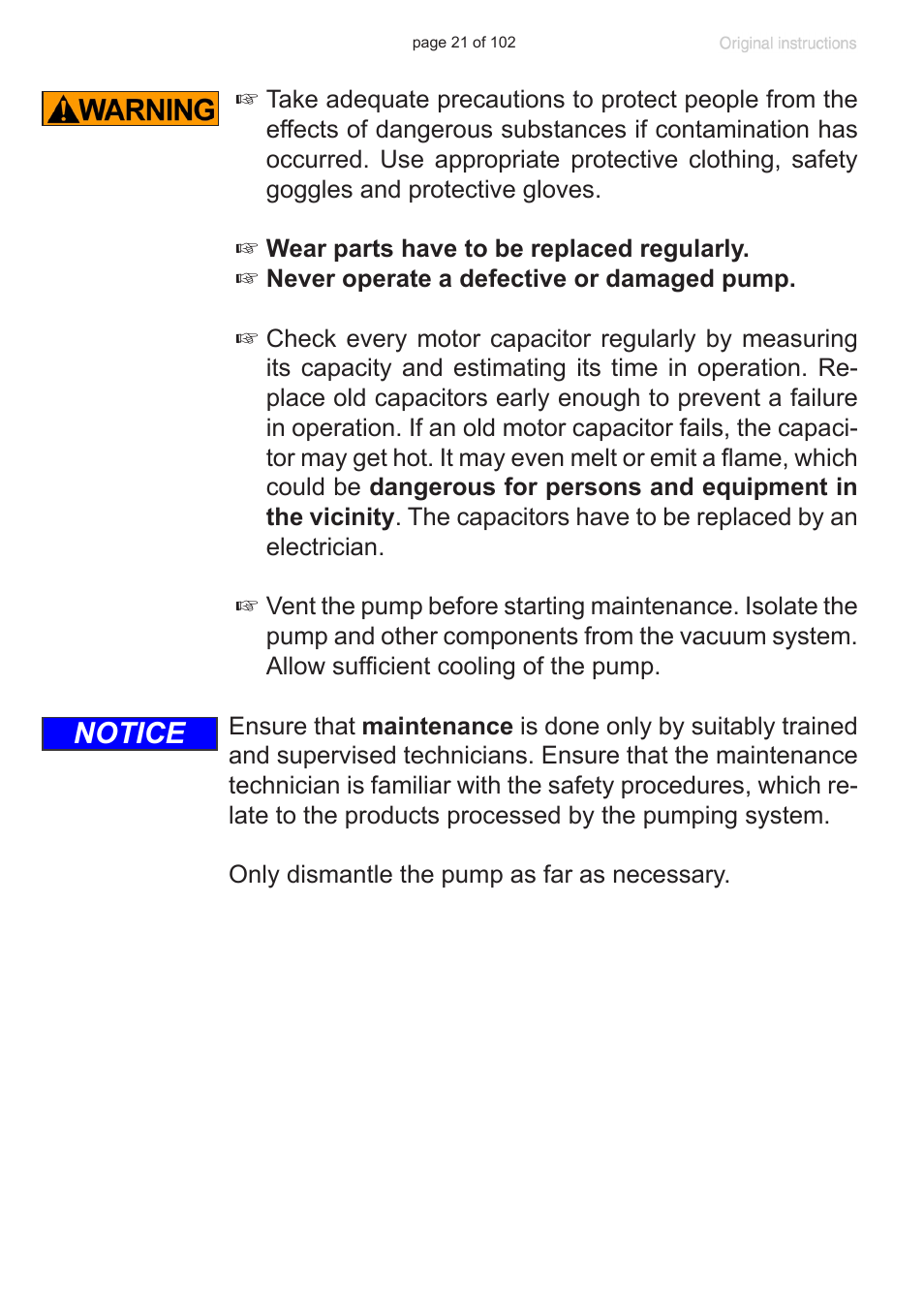 Notice | VACUUBRAND MZ 1C User Manual | Page 21 / 102