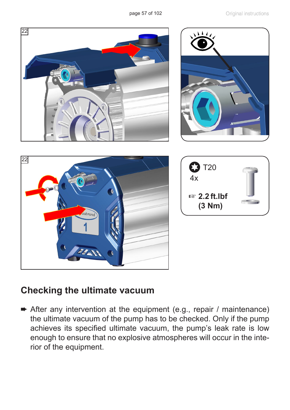 Checking the ultimate vacuum | VACUUBRAND MZ 1C User Manual | Page 57 / 102