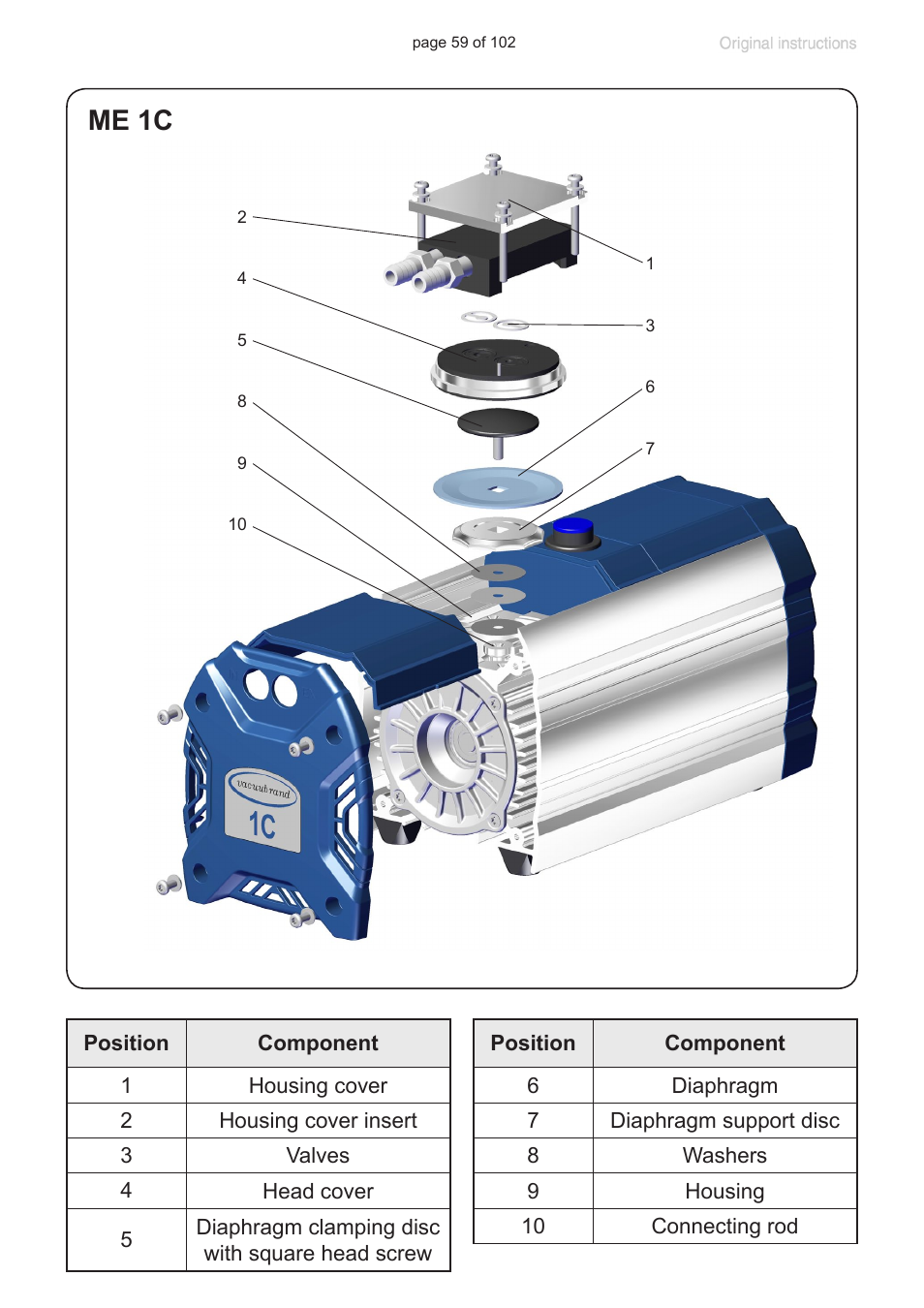 Me 1c | VACUUBRAND MZ 1C User Manual | Page 59 / 102